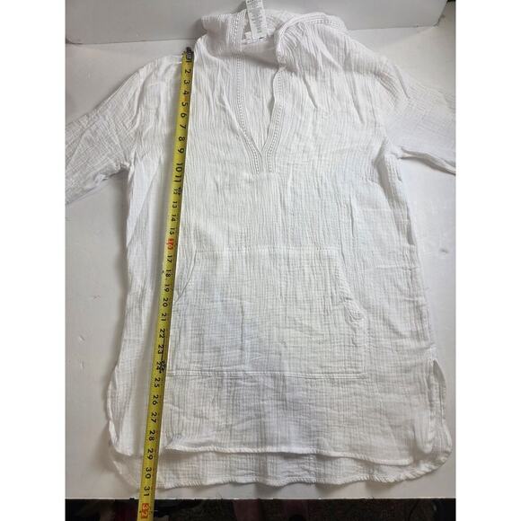 La Blanca Seaside Hoodie Kangaroo Pocket & Crochet Edging Detail Cover-Up XS - Picture 5 of 9